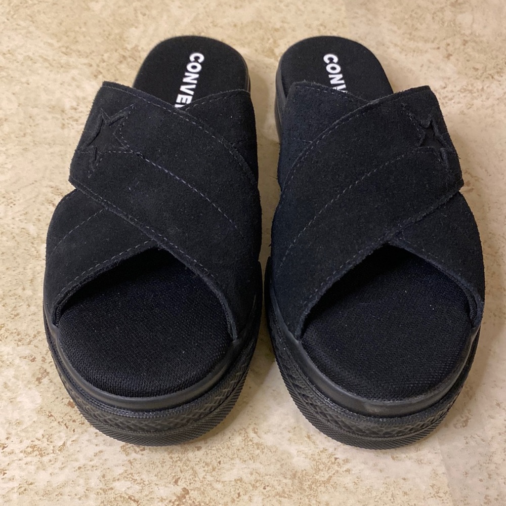 Converse black sandals size 6.5